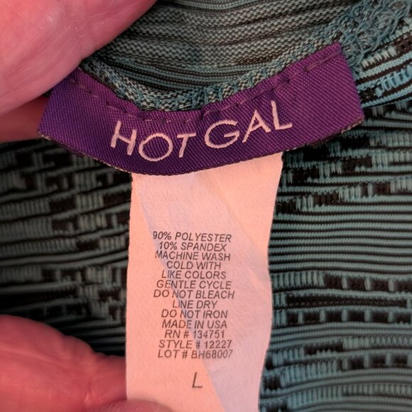 Hot Gal Teal Textured Sleeveless Dress Size Large - Picture 5 of 5